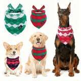 4-Pack Knitted Christmas Dog Bandanas with Slogans - Soft Warm Bandana for Small Medium, Cute Winter Dogs Accessories Boy & Girl Pets, Dog Gifts for Large Dogs, Scarf for Birthday Holiday