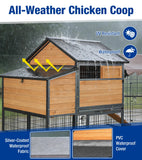 Large Chicken Coop with Wheels, Upgraded with All-Arounded Iron Frame Chicken Tractor, Poultry Chicken House with Large Run, Waterproof Roof, Expandable Nesting Box, 85" L for 5-7 Chickens