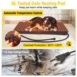 Aivituvin Heated Dog House Outdoor 45" Large Dog Kennel with Metal Frame Insulated Indoor Dog Cage for Small Medium Large Dogs with Heater and Insulated Liner Grey