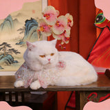 Leo Kitty Pink Silk Pet Clothing for Cats & Small Dogs – Handmade Floral Embroidery, Metal Buckle, Chinese-Style Classic Design, New Year Cat & Dog Outfit for Wedding, Birthday & Party