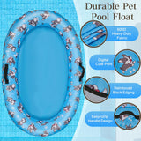Inflatable Dog Pool Float with Rope, Portable Puppy Raft for Pool or Lake, Floating Pet Float for Small Medium Large Dogs, Up to 80 lb