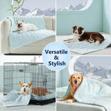 MIXJOY Cooling Blanket for Small Dog Breathable, Double Sided Q-MAX>0.5, Lightweight Pet Cooling Throw Blanket Summer for Dog Bed & Dog Crate, Washable Soft Dog Cat Cold Mat Durable, Aqua Blue, 25x35