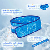 BEAUTYZOO Dog Cooling Bandana,2-Pack Instant Chill Ice Neck Cooler Wrap for Outdoor Summer, Adjustable Reusable Pet Scarf Lasts 2 Hours,Heat Relief Prevent Sunstroke for Medium Large Dogs 17"-22" Blue