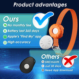 ZFSJTAG Cat Tracker, GPS Tracker for Cats, No Monthly Fee Pet Tracker for Cats Compatible with Apple Find My App (Only iOS), Real-Time Tracking, Smart Alerts, Up to 1-Year Battery, Waterproof