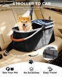 GTPLAYER Pet Stroller for Small Dogs & Cats, 3-in-1 Foldable Pet Stroller with Detachable Carrier, 360° Swivel Front Wheels & Rear Brakes, Up to 45 lbs, Light Blue