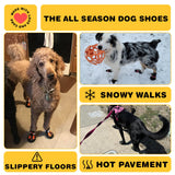 Hcpet Dog Shoes, Dog Boots for Large Dogs, Waterproof Dog Booties Paw Protector for Summer Hot Pavement, Winter Snowy Day, Outdoor Walking, Indoor Hardfloors Anti Slip Sole Black Size 6