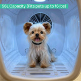 Pet Grooming Dryer Box (For Pets Up to 20lbs) | High-Efficiency & Quiet <26dB, Smart Temperature Control, 25-60 Minute Fast Drying with Negative Ion Hair Care