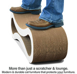 PetFusion Ultimate Cat Scratch Lounge, Cat Scratchers for Indoor Cats, Reversible & Durable, Made from Recycled Corrugated Cardboard, Cloud White