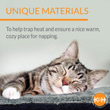 K&H PET PRODUCTS Self-Warming Cat Bed Pad, Self Heating Pad for Outdoor Cat Houses, Warming Mat for Indoor Pet Beds & Furniture, Reversible Blanket, Machine Washable - Small 21 X 17in Gray/ Black