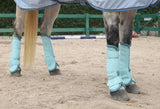 LEAFOREST Horse Fly Boots Set of 4 - Non Slip Leg Protection for Donkey Mini Pony Draft, Breathable Mesh Fly Boots for Pasture & Barn Use Blue Pony