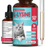 L Lysine for Cats with Taurine & Probiotic – A and B Vitamins Help with Watery Eyes, Sneezing, Cough, Allergies – Feline Upper Respiratory Supplement Works as a Natural Antibiotic for Cats – 2 Oz