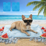 Vagascape New 5.0 Version Dog Cooling Mat(30 * 20), Built-in Ice Pack, Long-Lasting Cool 6-8h, Ultra Thick Soft Vine Pattern, Large Washable Foldable Portable Pet Pad for Indoor Outdoor Travel