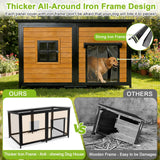 BuddyManor 59" Dog House, Extra Large Dog House with Weatherproof Roof for Outdoor Use, Easy to Install and Clean, Anti-Chewing Metal Frame Design for Small Medium Large Dogs