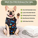 PetWarm Dog Surgery Suit, Dog Surgical Recovery Suit, Satellite, Black, XS