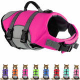 Mklhgty Dog Life Jacket, Reflective Adjustable Dog Life Vest with Rescue Handle for Swimming and Boating, Ripstop Pet Safety Life Preserver for Small, Medium and Large Dogs