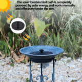 SMQLJXC Multifunctional Solar Bird Bath for Outside, Metal Birdbath Stand and Solar Fountain Bird Bath Bubbler Combo Set, Solar Birdbaths for Outdoors Garden Lawn Yard Decor（Blue）