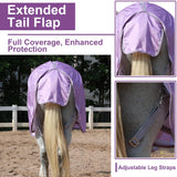 LEAFOREST Horse Fly Sheet with Neck Cover & Belly Band - Lightweight Mesh UV Protection Summer Sheet for Horses, Cool Thin Equine Blanket in Purple, 66"