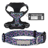 Lucky Love Dog Bundle - Large No Pull Dog Harness & Adjustable Collar, in Stylish Primrose Pattern, Durable & Comfortable for Pet Dogs, Suitable for Puppies & Adult Dogs