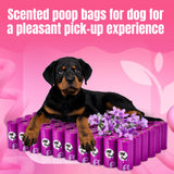 PET N PET Dog Poop Bags Scented, Value Pack 960 Count, Dog Bags Refill Rolls for Doggy Poo, Cat Litter Waste, Thick and Leak-Proof Sac CaCa Chien 41% Plant Based (Lavender)