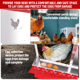 10-Hole Chicken Nesting Box, Rustproof Galvanized Steel Roll-Out Egg Collection with Vented Design, Laying Box for Hens, Poultry Coop Accessories for Egg Layers