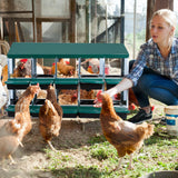 Garvee Chicken Nesting Boxes, 10 Hole Metal Chicken Laying Box with Removable Trays and Roll Out Egg Collection for Chicken Coop, Green