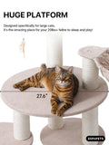 Extra Large Cat Tree for Maine Coon,65 Inches Tall Cat Tree Tower for Indoor Cats Large Adult 20 lbs,XXL Heavy Duty Luxury Sturdy Cat House with Big Hammock,Sisal Scratching Post,Condo,Beige