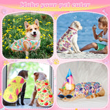 Yeyeplum 42 Pcs Dog Shirts Sleeveless, Soft Breathable Summer Puppy Clothes, Cute Printed Pet T-Shirt Vest Bulk Pack for Small Medium Large Dogs Pet Cat Hawaiian Clothing Daily Wear(M)