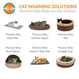 K&H PET PRODUCTS Self-Warming Cat Bed Pad, Self Heating Pad for Outdoor Cat Houses, Warming Mat for Indoor Pet Beds & Furniture, Reversible Blanket, Machine Washable - Small 21 X 17in Gray/ Black