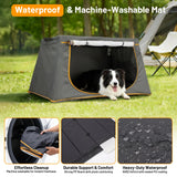 BUMUBI 43 Inch Collapsible Travel Dog Crate for Medium Large Dogs, Portable Travel Kennel with Storage Pocket, Mesh Windows for Indoor & Outdoor Travel, 43.3” L x 24 ”W x 16.14 ”H, Dark Grey