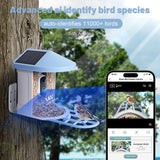 Squirrel Feeder with Camera Solar Powered,Bird Feeder Camera with AI Identify Birds Species,1080P HD Squirrel House with Camera Auto Capture &Videos,Free 64GB SD Card,Ideal Gift for Bird Lovers