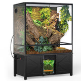 GDLF 48"x24" Reptile Tank Stand for 120–230 Gallon Terrariums – Fits Tall Enclosures or Stacked 4x2x2 PVC Tanks – Furniture-Style Cabinet with Storage – Holds Up to 500 lbs
