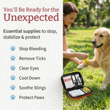 Dr Brahmsy’s Pet First Aid Kit for Dogs and Cats - Vet-Approved Essential Survival and Emergency Supplies for Home, Travel, Camping, Hiking - Packed in a Portable Waterproof Pouch - 45-Piece Set