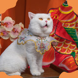 Leo Kitty New Year Pet Outfit for Small Cats & Small Dogs — Green Butterfly-Embroidered Costume, Holiday Dress-Up Essential