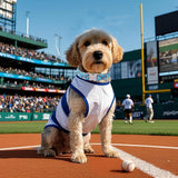 ARING PET Baseball Dog Collar, Cute Spring Summer Blue Heavy Duty Doggy Collars with Metal Buckle for Puppy Small Medium Large Boy Male Dogs-XS