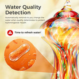 TT Nature Glass Smart Hummingbird Feeder with Camera Solar Powered 2K- AI Identify & Water Detection, Instant Notification, Leakproof & Ant Moat, Compatible with Alexa & Google Assistant