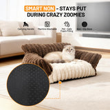 BUMUBI Cat Bed Washable Pet Chair - Large Fluffy Supportive Cat Sofa for Indoor-Medium Dog Bed with Removable Cover