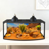 PROLEE Bearded Dragon Tank, Curved Reptile Enclosure with 3-Side Clear Acrylic Panels, Spacious Lizard Tank with Metal Mesh Top and Lockable Door for Reptile Habitat (Black, 48" Length,80 Gallons)