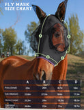 HackFond Horse Fly Mask with Ears, UV Protection, Breathable Mesh, Snug Fit Wear Under Halter, Fly Mask for Horses Black Cob