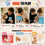 HEELAY Dog Moments Daily Connection Cards for Dog Owners, 50 Interactive Bonding Activities and Reflection Prompts, Includes Wooden Display Stand, Meaningful Gift for Dog Moms, Dog Dads and Pet Lovers