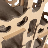 Furhaven Cardboard Cat House Tower Playground, Multi-Level Cat Tree Hideout Scratcher with Catnip