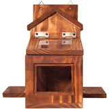 MIXUMON Wood Squirrel Feeder, Squirrel Feeders for Outside Winter, Wooden Chipmunk Feeder for Corn, Peanuts, Durable Box Easy to Fill with Removable Top Panel