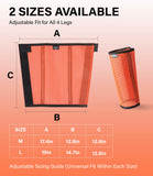 HackFond Breathable Mesh Horse Fly Boots - Equine Fly Leg Wraps for Insect & Scratch Protection, Comfortable Horse Leg Guards for Pasture, Trail Riding & Daily Use Set of 4 Bright Orange Medium