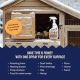 Hatortempt Chicken Coop Deodorizer & Cleaner Spray - 32 fl oz, Unscented - Ammonia Control Odor Eliminator & Coop Refresher for Chickens