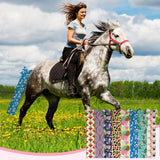 Eccliy 8 Pcs Horse Tail Bag Breathable Guard Stretchy 22" Slip on Horse Care Tail Wrap 2 Strand Closure Straps Grooming Supplies to Keep from Dirt Breakage Rubbing 8 Designs