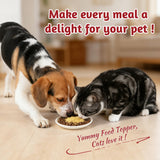 Just Try 4.23 OZ Cat & Dog Food Toppers with Chicken Liver Freeze Dried Egg Yolk for Picky Eaters Iron Support Grain Free High Protein Meal Toppers