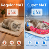 Supet Cat Cooling Mat with Soft U-Shaped Pillow - Breathable Ice Silk Cooling Pad for Cats and Small Dogs - Portable Washable Summer Pet Bed for Indoor, Crates or Travel Use,Pink