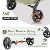 JOYCOW Foldable Pet Stroller Small Dogs Cats Up to 70 lb All-Terrain, Green