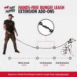 Tuff Pupper Heavy Duty Hands Free Dog Leash | One Large Dog Up to 125 lbs | Comfortable Shock Absorbing Bungee | Reflective Padded Handles | Lumbar Waist Belt 26-38" | Walking Jogging Running Leash