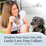 Lucky Love Blackbird Dog Martingale Collar & Leash Set - Premium Martingale Collar & Beautiful Vivid Patterns Leash (Large)