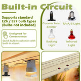 PROLEE Bearded Dragon Tank, Up to 81Gallon Reptile Enclosure, Tempered Glass Lizard Tank, Bearded Dragon Enclosure with Built-in Lamp Fixture for Chameleon (Skylight Roof, 30Gallons,24x15.5x15.5 Inch)